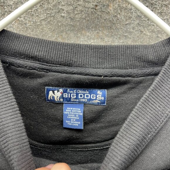 Big Dogs Sweatshirt Men 2XL Black Hairy Dogison Wild Harley Parody Pullover Crew - Picture 8 of 11